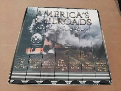 Vintage 1995 “The Steam Train Legacy" 7 VHS Tapes America's Railroads USA  - Image 1 of 4