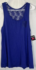 Neu mit Etikett Joe Boxer Damen blau ärmellos Spitze Tanktop Größe L Large - Bild 1 von 4