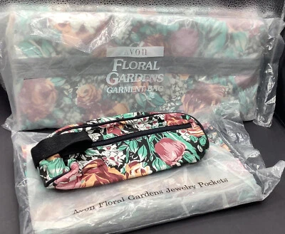 Lote 3 bolsas de ropa accesorios joyería cosmética jardines florales Avon de colección años 90 Foto 1 de 4