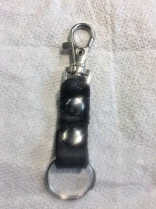 BLACK Leather KEY RING - Picture 1 of 3