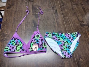 NWT So Multi-Colored Cheetah Print Bikini Size Girl's 14 - Picture 1 of 2