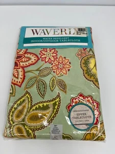 NEW Waverly Tablecloth 84" Round Indoor Outdoor Tablecloth w/ Zipper Floral 3674 - Picture 1 of 7