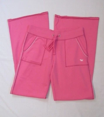 Nuevo Pantalón de Salón Victorias Secret Rosa Caliente Logo Perro Contraste Talla Pequeña Foto 1 de 4