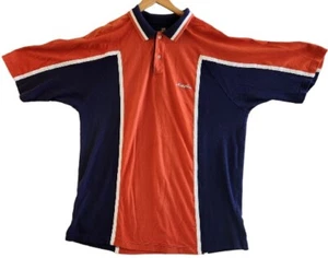 Karl Kani Collared Mens Polo Shirt XL Blue Orange Logo Button  - Picture 1 of 9
