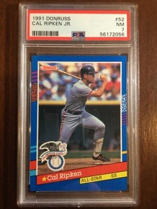 1991 Donruss — Cal Ripken Jr. — All-Star — 10th Year — PSA 7