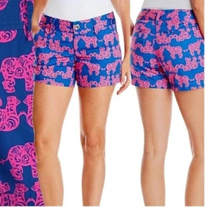 ❤️ Lilly Pulitzer Azul con Callahan Empaca Tu Baúl con Pantalones Cortos de Elefante Rosa... - Imagen 1 de 13