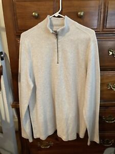 Apt 9 Mens Pullover 1/4 zip Sweater Long Sleeves Cream Color NICE  SIZE LARGE