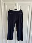 Ladies Navy Blue Cotton Trader Trousers Size 18