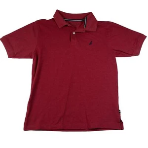 NAUTICA Boy Red Short Sleeve Polo Shirt Size Large 14/16 - Picture 1 of 8