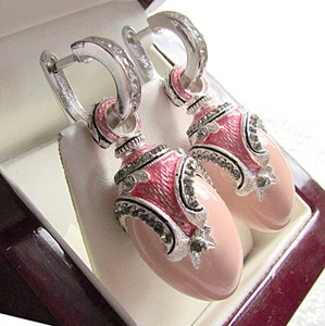 SALE ! GORGEOUS EARRINGS HANDMADE OF SOLID STERLING SILVER 925 w/ GENUINE CORAL - Picture 1 of 5