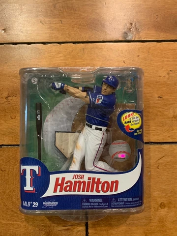 MLB Sports Picks Series 29 Josh Hamilton Action Figure BLUE Jersey Cover