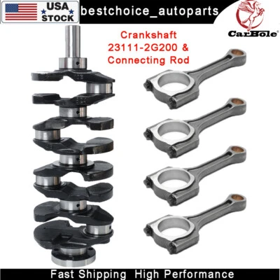 Crankshaft & 4x Connecting Rod For Hyundai Santa Fe Sport Sonata 2.4L 2013-2018 - Image 1 of 4