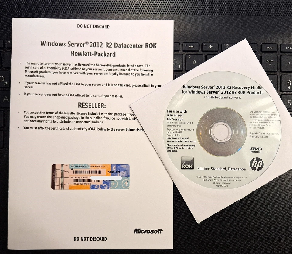 Microsoft Windows Server 2012 R2 Datacenter - 2CPU - HP- Deutsch - Bild 1 von 1