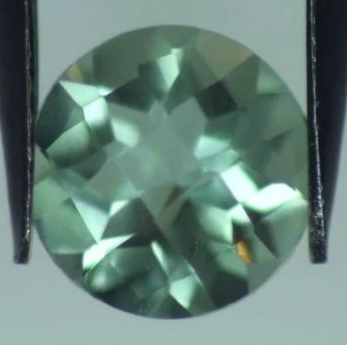 GREEN AMETHYST 11 MM ROUND CUT CHECKERBOARD TOP AAA ALL NATURAL - Image 1 of 1