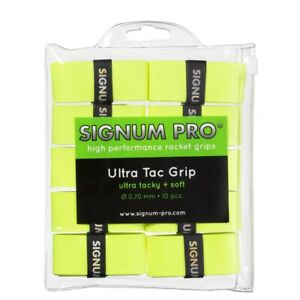 Signum Pro - Ultra Tac Grip - Tennis Overgrips 0,70 mm - Pack de 10 - Jaune