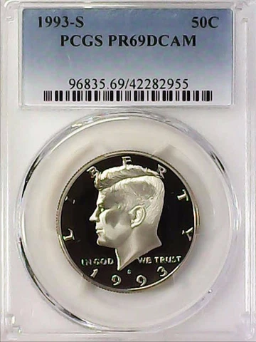 1993-S 50C Kennedy Half Dollar PCGS PR69DCAM CLAD 22hrc0823 Cover