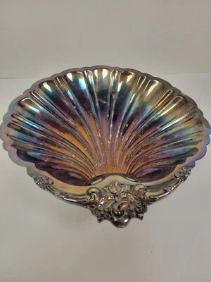 Tigela/prato vintage Lunt prata com pés estilo vitoriano  - Imagem 1 de 4