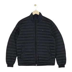 Chaqueta acolchada Tommy Hilfiger para hombre talla M negra plumón ligera cremallera completa - Imagen 1 de 15