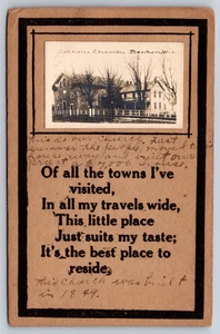 Postcard Wisconsin Benton Catholic Church Genuine Photo Mounts - Picture 1 of 3