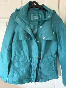 M&S Per Una Jade Green Soft Shell Bodysensor Stormwear Rain Hood Jacket UK 10 - Picture 1 of 4