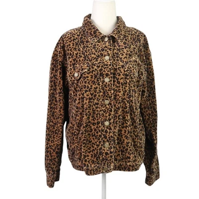 Jaqueta de veludo vintage anos 90 Jones New York marrom e preta leopardo GG - Imagem 1 de 4