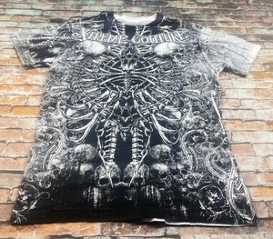 Xtreme Couture Shirt Herren XL schwarz weiß Cyber Goth Cross Skulls Grunge Y2K - Bild 1 von 10