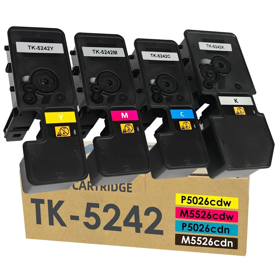 ** NEW Kyocera Toner Cartridges | TK-5242 / 1T02R70US0 | Black/Color | 4-Pack ** - Image 1 of 4