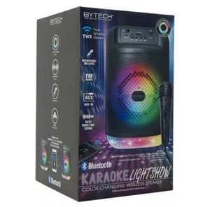 Portable bluetooth® karaoke lightshow color-changing wireless speaker with mic. - Picture 1 of 6