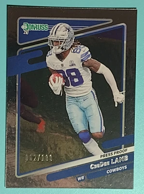 2021 Donruss Ceedee Lamb Silver Press Proof SP # 62/100 - Dallas Cowboys - Image 1 of 3
