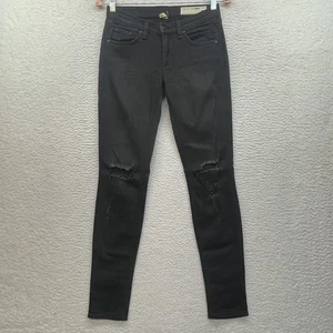 Pantalones de mezclilla Rag and Bone para mujer 25 negros suaves rock ajustados desgastados tiro bajo EE. UU. - Imagen 1 de 12