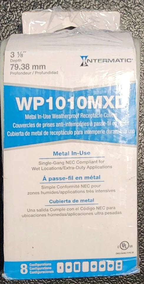 Intermatic WP1010MXD Metal In-Use Weatherproof Box Cover Single Gang Receptacle - Image 1 of 1