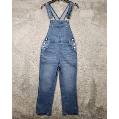 Mono vaquero Sonoma correas ajustables bolsillo con babero pantalones de mezclilla clásicos para mujer pequeños Foto 1 de 4