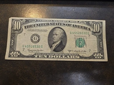 1950 D Chicago, IL $10 Federal Reserve Note Bill Ten Dollar Banknote NICE - Image 1 of 4