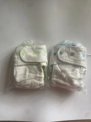 2 Good Mama Night Time Bamboo Velour Reusable Diapers Blue And Green - Image 1 of 4
