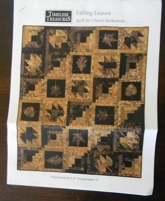 Kit de edredón Falling Leaves - 60"x72", 12 Tonga Batiks, nuevo, sin respaldo Foto 1 de 4