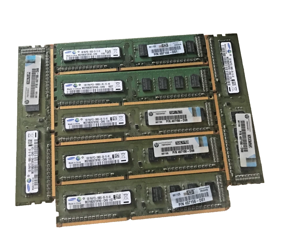 Samsung 7GB (7X1GB) PC3-10600U M378B2873FH0-CH9 Ram Memory - Image 1 of 1
