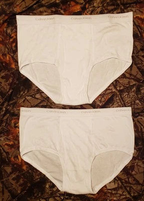Lote de 2 calzoncillos de tiro bajo vintage de Calvin Klein para hombre ropa interior blanca XL (40) Foto 1 de 4