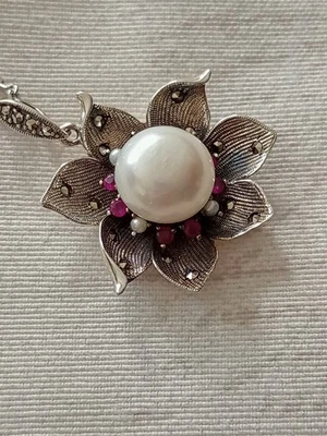 Juwelo, Zuchtperlen Anhänger mit Kette 925/Silber, sehr guter Zustand - Bild 1 von 4