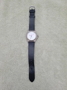 Vintage Coleman Unisex Wristwatch Quartz Analog Black Leather Band #40-766 - Picture 1 of 7