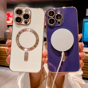 Phone Case for iPhone 14 Pro Max Electroplated Phone Mag Safe Case Cover - Picture 1 of 10