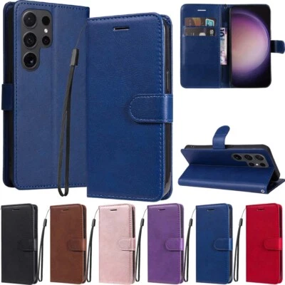 For Samsung S25 S24 S23 S22 S21 S20 FE S10 Wallet Flip Leather Phone Case Cover - Image 1 of 4
