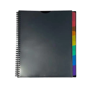 12 Pocket Spiral Poly Organizer, Black File Folders - Picture 1 of 6