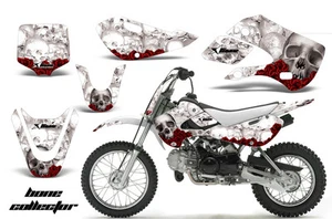 Dirt Bike Graphics Kit Decal Wrap For Suzuki DRZ110 RM65 2002-2009 BONES WHITE - Picture 1 of 1