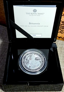 Britannia 2022 Reino Unido 5 libras plata prueba 2 oz Reino Unido - Imagen 1 de 8