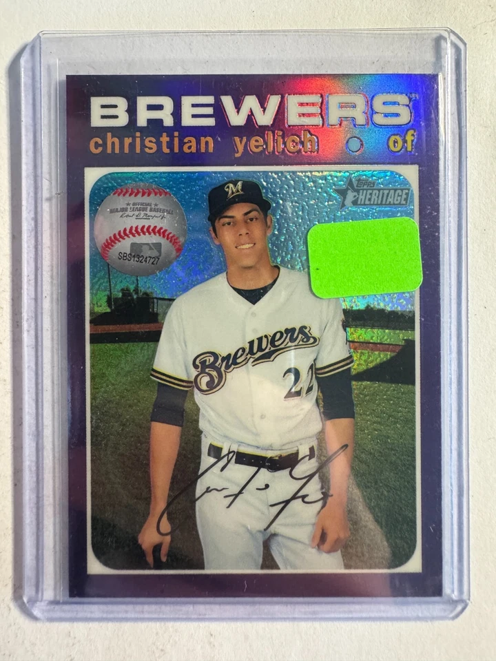 K316,152 - 2020 Topps Heritage Chrome Purple Refractors #THC174 Christian Yelich - Image 1 of 1