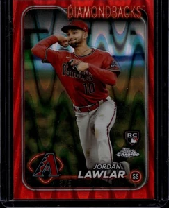 2024 Topps Chrome Baseball Jordan Lawlar #229 RC Rookie Red Lava Refractor /5 - Picture 1 of 2