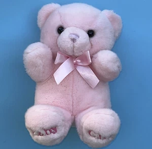Aurora Teddybär Baby Mädchen rosa Plüsch Stofftier Spielzeug Schleife Band - Bild 1 von 6