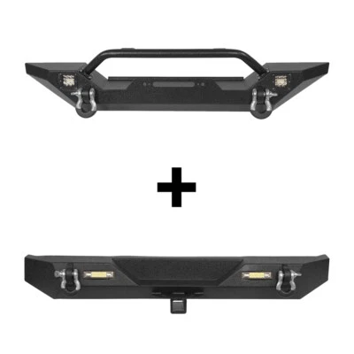 FIT 1997-2006 WRANGLER JEEP TJ STEEL FRONT BUMPER or REAR BUMPER W/LED LIGHTS Foto 1 de 4
