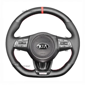 Hand-Sewing Steering Wheel Wrap Cover Leather Interior Wrap For Kia Stinger (GT) - Bild 1 von 11