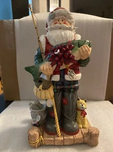 Vintage RARE San Francisco Music Box Company Santa Fish Christmas MUSICAL Works - Picture 1 of 12